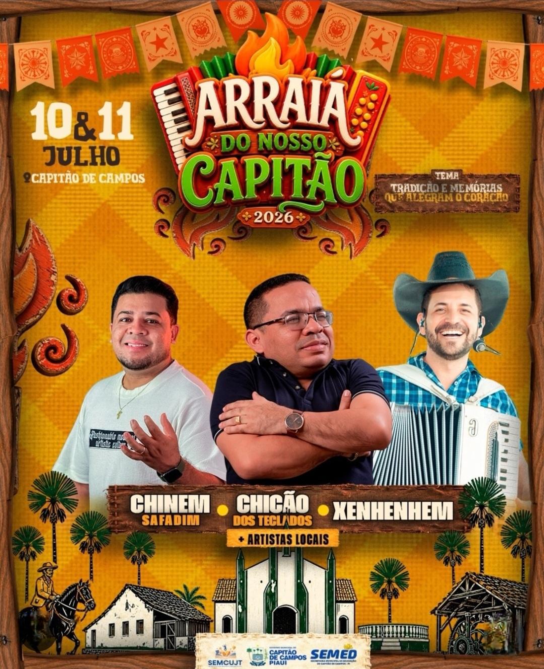 Capitão de Campos realiza tradicional Arraiá nesta sexta e sábado!
