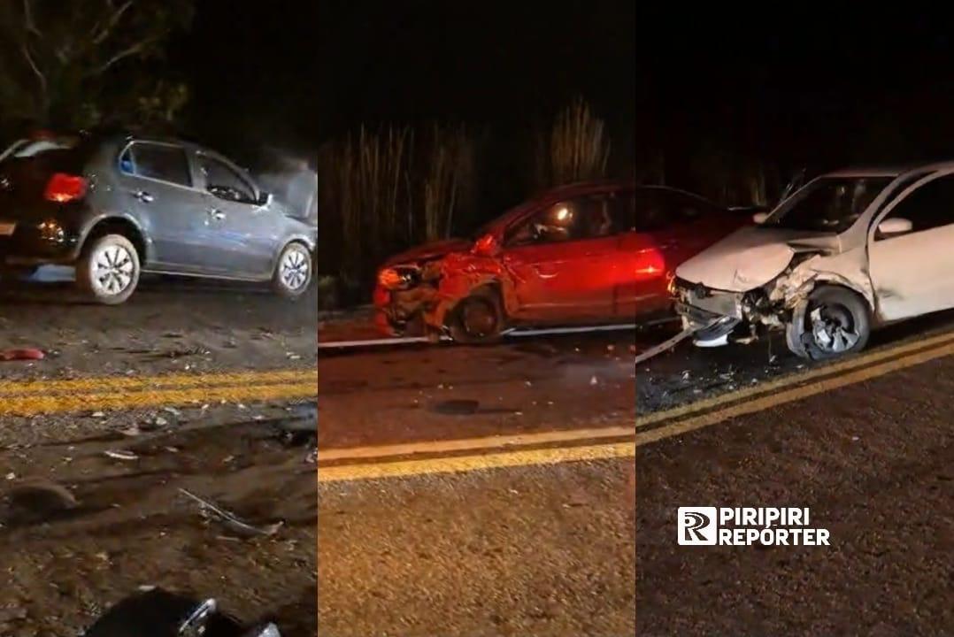 Homem fica ferido em acidente envolvendo três carros na BR-343, em Piracuruca
