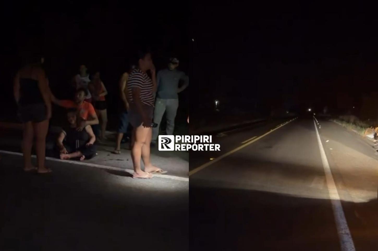 Animal na pista causa acidente na BR 343; duas pessoas feridas