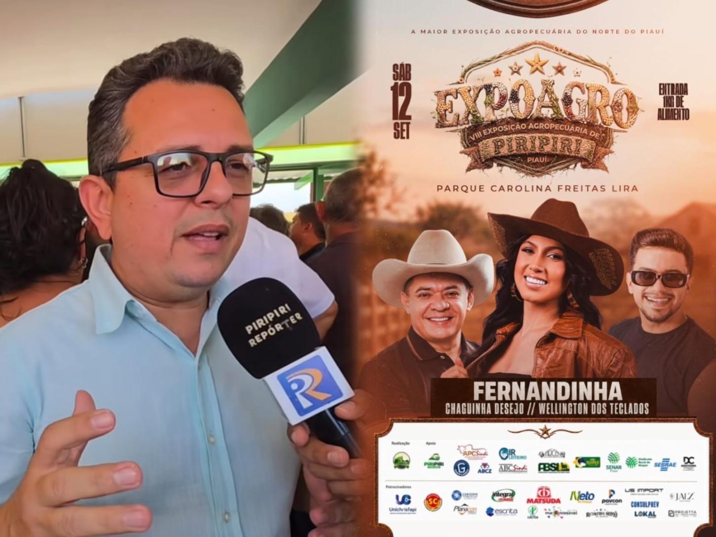 Expoagro Piripiri 2026 terá noite de shows com Fernandinha, Chaguinha Desejo e Wellington dos Teclados