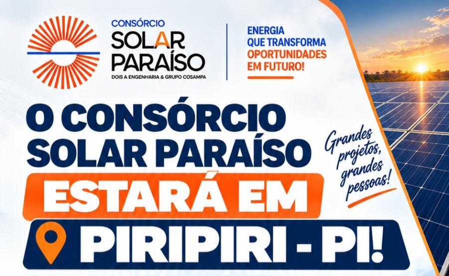 Consórcio Solar Paraíso realiza recrutamento presencial em Piripiri para vagas em projeto de energia solar