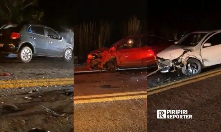 Homem fica ferido em acidente envolvendo três carros na BR-343, em Piracuruca