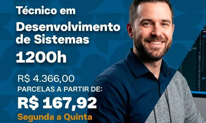 Senac Piripiri com inscrições para curso técnico em desenvolvimento de sistemas 